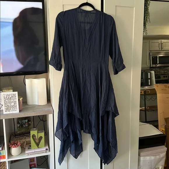 BCBGMaxAzria Blue Textured Dress - Picture 3 of 3